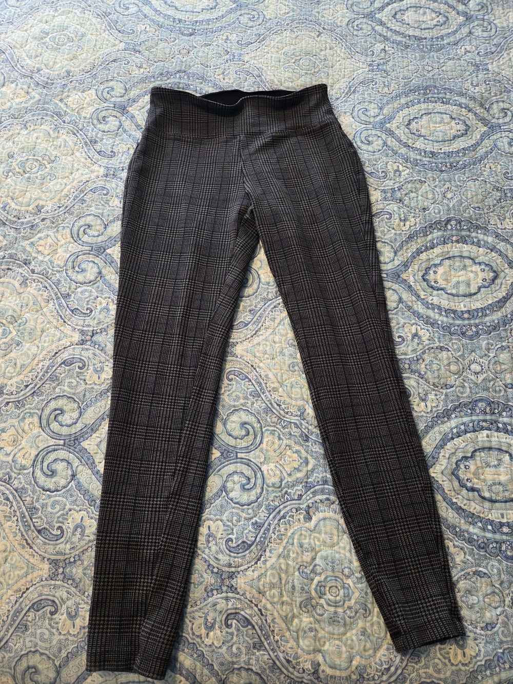 Peace & Pearls Plaid Houndstooth Pull-On Pants Women's Size Medium